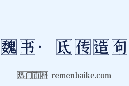 魏书·氐传造句是什么意思的图片